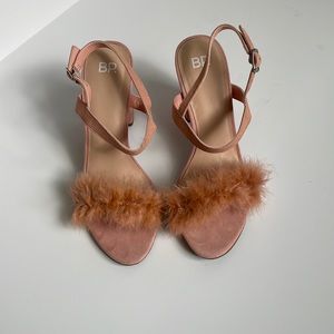 B.P. Pink Feather Heels